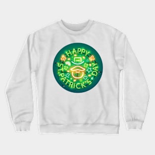 Irish St Patricks Day Neon Sign Crewneck Sweatshirt